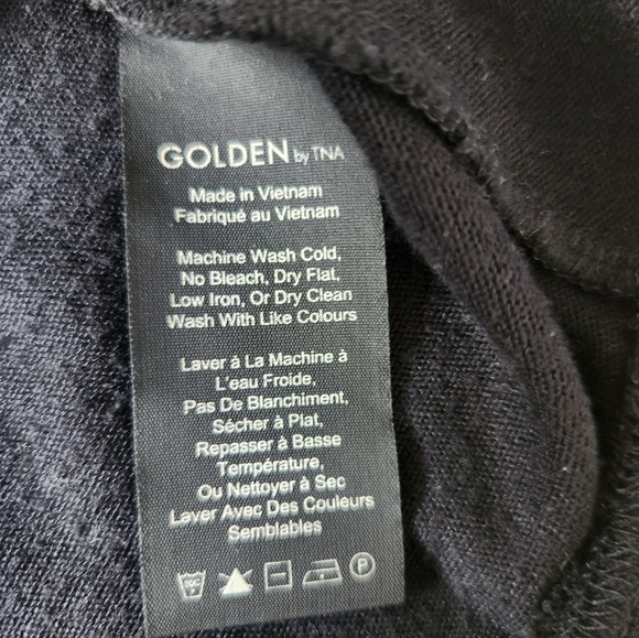 Aritzia Golden Tna Black Preppy Knit Dress  Dark Academia Stretchy Comfortable - Picture 9 of 11